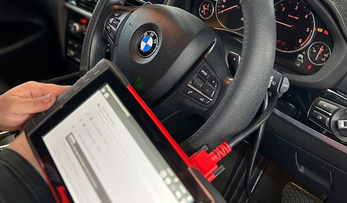 Diagnostic Scan Tool being employed to diagnose an issue with a BMW at Hervey Bay Service Centre